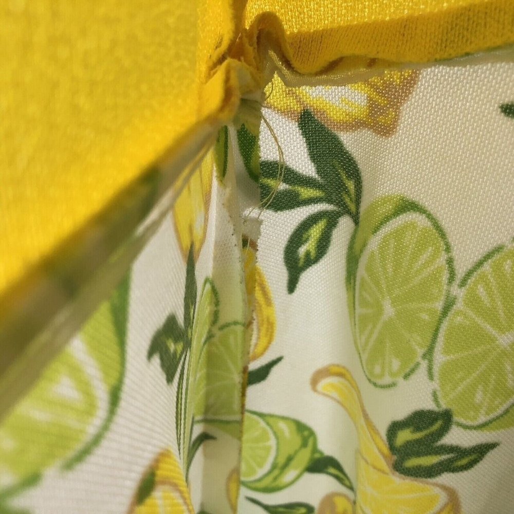 Vtg Handmade Womens Sleeveless Maxi Dress Size M Yellow Lemons Limes 1960s 1970s - Picture 9 of 13